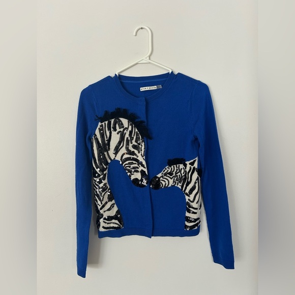 Alice + Olivia Sweaters - alice and olivia zebra sweater xsmall blue